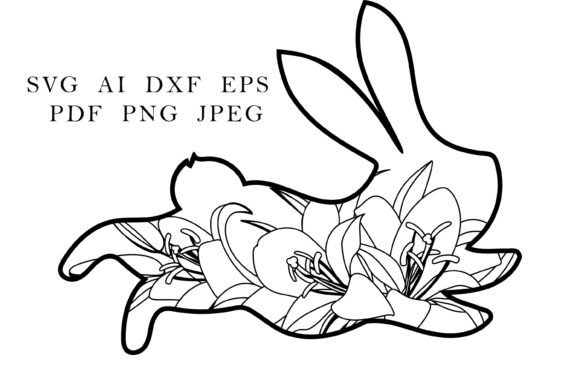 Aster Bunny with Lily Flowers