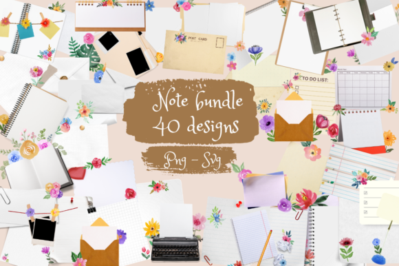 Blank Sticky Note, Paper, Card Bundle