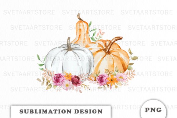 Fall Pastel Pumpkins Watercolor Clipart