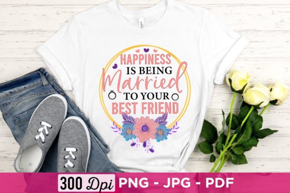 Happiness is Being Married Wedding PNG