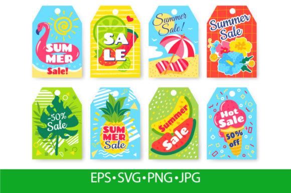 Hot Summer Sale Tags. Sale Discount