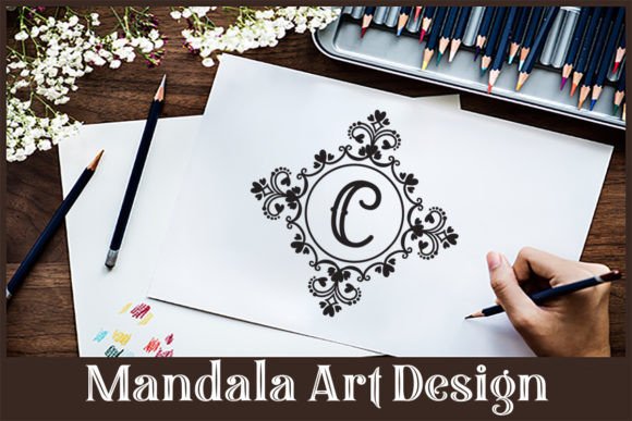 Mandala C Letter Design