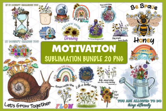 Motivations Sublimation Bundle 20 PNG
