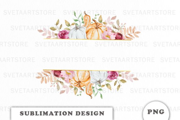 Watercolor Pumpkin Frame PNG